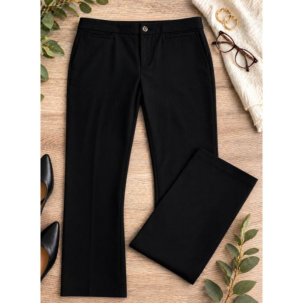 Lauren Ralph Lauren Women’s Black Pants Size 12 Stretch Cotton Straight Leg